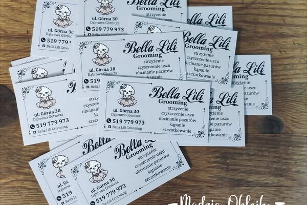 Wizytówki dla salonu psiej urody, Dąbrowa Górnicza