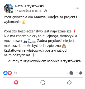 Okleiny na kask motocyklowy, Olkusz