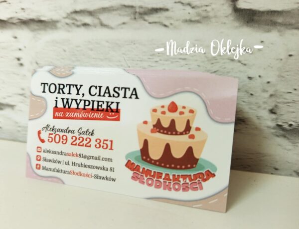 Wizytówki firmowe, Manufaktura Słodkości – Sławków