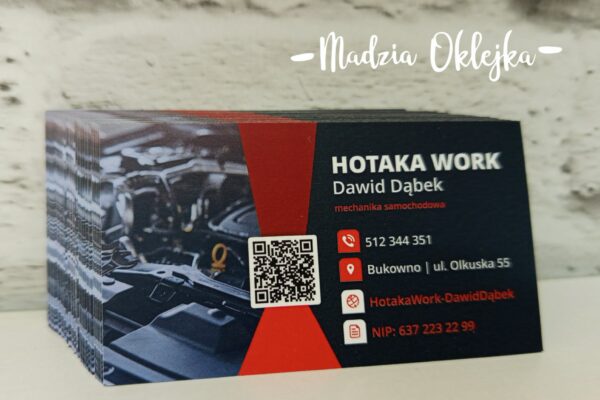Wizytówki firmowe, Hotaka Work, Bukowno