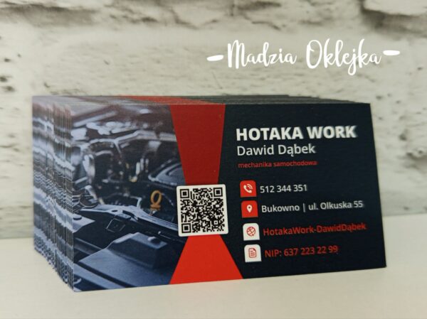 Wizytówki firmowe, Hotaka Work, Bukowno